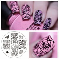 Rose Flower Nail Plate Stamping Template Image Plate Art sarah jane affordable cosmetics