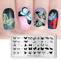 Nail Stamping Plates Rectangle Nail Art Stamp Image Template Stencils Overprint-L003