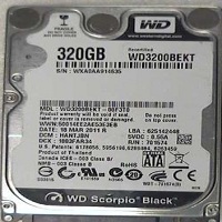 320GB Western Digital WD3200BEKT